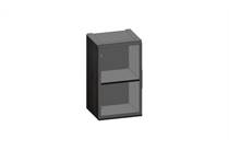 XOOON MODULO bergkast kast 45 cm - hoog - 2 nivo's - 1-glasdeur Onyx