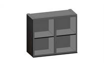 XOOON MODULO bergkast kast 90 cm - hoog - 2 nivo's - 2-glasdeuren