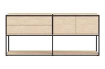 XOOON 180 cm - 2-deuren + 2-Laden - 2 nivo's Natural dressoir