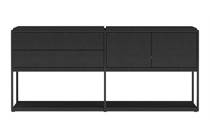 XOOON 180 cm - 2-deuren + 2-Laden - 2 nivo's Onyx dressoir