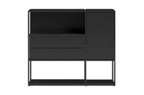 XOOON 135 cm - 1-deur + 2-Laden - 3 nivo's Onyx bergkast