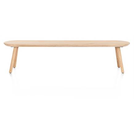 XOOON bank 200x43cm - massief eiken - houten pootjes - inclusief kussen