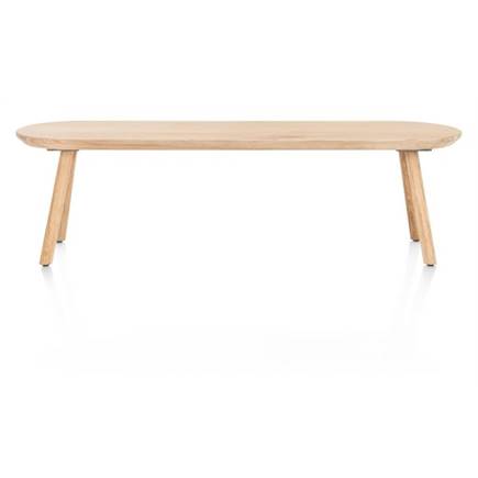 XOOON bank 160x43cm - massief eiken - houten pootjes - inclusief kussen