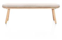 XOOON NIORA eetbank bank 160x43cm - massief eiken - houten pootjes - inclusief kussen