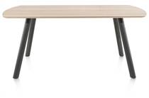 XOOON NIORA eetkamertafel 180 x 100 cm - rechthoek - metalen poot Graphite Naturel