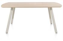 XOOON NIORA eetkamertafel 180 x 100 cm - rechthoek - metalen poot Silk Grey Naturel