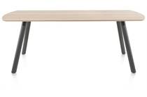 XOOON NIORA eetkamertafel 210 x 100 cm - rechthoek - metalen poot Graphite Naturel