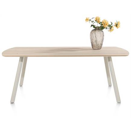 XOOON 210 x 100 cm - rechthoek - metalen poot Silk Grey Naturel