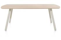 XOOON NIORA eetkamertafel 210 x 100 cm - rechthoek - metalen poot Silk Grey Naturel
