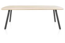 XOOON NIORA eetkamertafel 240 x 100 cm - rechthoek - metalen poot Graphite Naturel