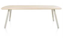 XOOON NIORA eetkamertafel 240 x 100 cm - rechthoek - metalen poot Silk Grey Naturel