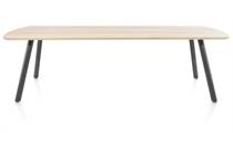 XOOON NIORA eetkamertafel 270 x 100 cm - rechthoek - metalen poot Graphite Naturel