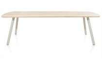 XOOON NIORA eetkamertafel 270 x 100 cm - rechthoek - metalen poot Silk Grey Naturel