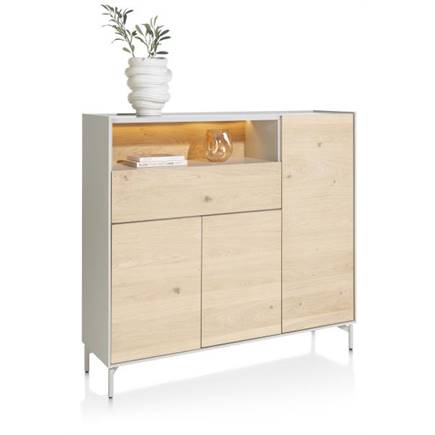 XOOON dressette 148 cm - 3-deuren + 1-lade + 1-niche
