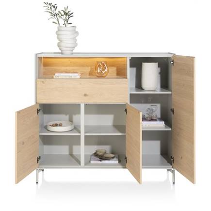 XOOON dressette 148 cm - 3-deuren + 1-lade + 1-niche