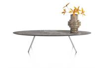 XOOON NIORA salontafel 150 x 50 cm - HPL marmer licht grijs Silk Grey