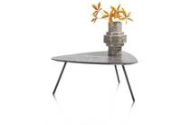 XOOON NIORA salontafel 85 x 77 cm - HPL marmer licht grijs Metal Graphite