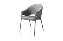 XOOON NOLAN eetkamer fauteuil zwart frame (ROB) - combi Wave / Taurus Antraciet