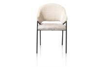 XOOON NOLAN eetkamer fauteuil zwart frame (ROB) - combi Wave / Taurus Creme