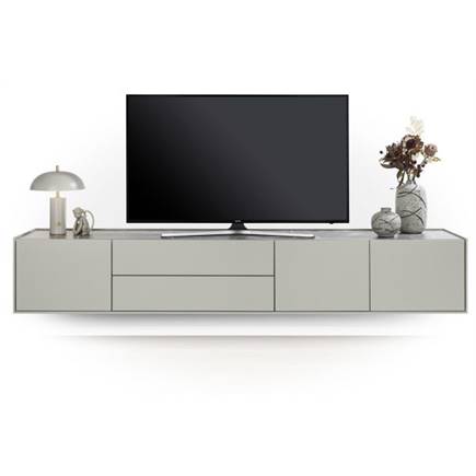 XOOON lowboard 240 cm - 3-deuren + 2-laden - bovenblad in HPL light grey