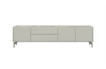 XOOON NOON tv meubel lowboard 210 cm - 3-deuren + 2-laden - bovenblad in HPL light grey