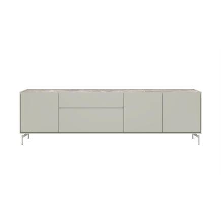 XOOON 240 cm - 3-deuren + 2-laden - bovenblad in HPL light grey