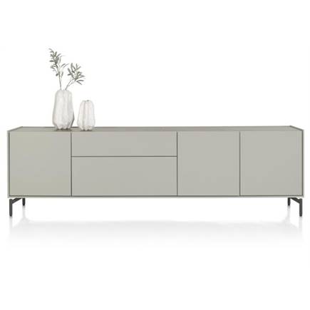 XOOON 240 cm - 3-deuren + 2-laden - bovenblad in HPL light grey