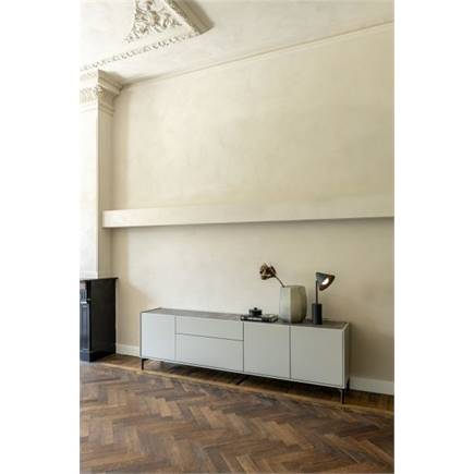 XOOON 120 cm - 3-deuren + 2-laden (+ LED) - geheel silk grey