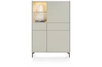 XOOON NOON bergkast 120 cm - 3-deuren + 2-laden (+ LED) - geheel silk grey