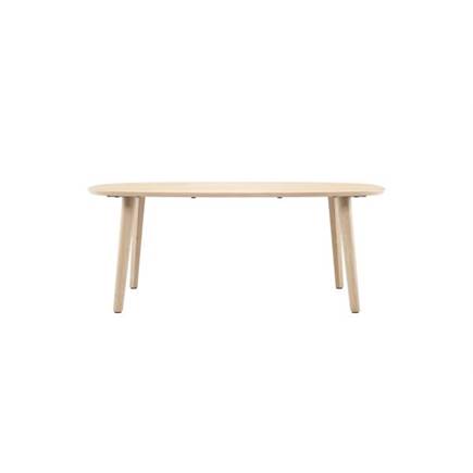 XOOON eetkamertafel 200 x 110 cm - Deens ovaal blad met houten poot Natural