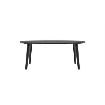 XOOON eetkamertafel 200 x 110 cm - Deens ovaal blad met houten poot Onyx