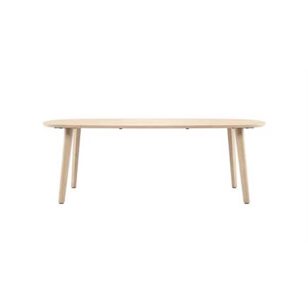 XOOON eetkamertafel 230 x 110 cm - Deens ovaal blad met houten poot Natural