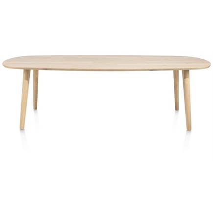 XOOON eetkamertafel 260 x 110 cm - Deens ovaal blad met houten poot Natural