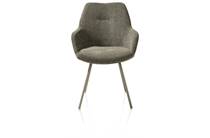 XOOON ODIN eetkamer fauteuil metalen frame RAL 7034 - grijs-groen - stof Vada mosgroen
