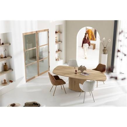 XOOON metalen frame RAL 1011 - biscuit - stof Vada koper