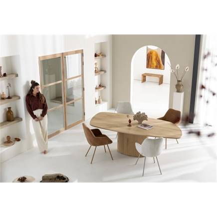 XOOON metalen frame RAL 1011 - biscuit - stof Vada koper