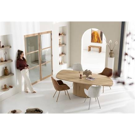 XOOON metalen frame RAL 1011 - biscuit - stof Vada koper