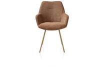 XOOON ODIN eetkamer fauteuil metalen frame RAL 1011 - biscuit - stof Vada koper