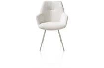 XOOON ODIN eetkamer fauteuil metalen frame RAL 7044 - silk grey - stof Vada ivoor