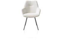 XOOON ODIN eetkamer fauteuil graphiet frame - stof Vada Ivoor