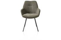 XOOON ODIN eetkamer fauteuil graphiet frame - stof Vada Mosgroen