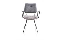 XOOON OTIS eetkamer fauteuil zwart frame - combi Kibo / Fantasy Antraciet