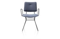 XOOON OTIS eetkamer fauteuil zwart frame - combi Vito / Nubucco met bies Nubucco