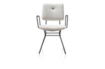 XOOON zwart frame - combi Vito / Nubucco met bies Nubucco eetkamer fauteuil