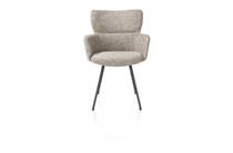 XOOON SAGE eetkamer fauteuil 4-pootjes graphiet - stof Luton Koper