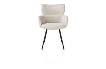 XOOON SAGE eetkamer fauteuil 4-pootjes rough off black - stof Luton Creme