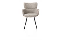 XOOON SAGE eetkamer fauteuil 4-pootjes rough off black - stof Luton Koper