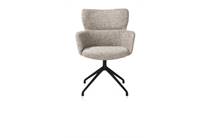 XOOON draaibaar - rough off black - stof Luton Koper eetkamer fauteuil