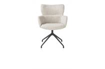 XOOON draaibaar - graphiet - stof Luton Creme eetkamer fauteuil