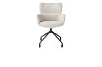 XOOON wielen - alu frame in rough off black - stof Luton Creme eetkamer fauteuil